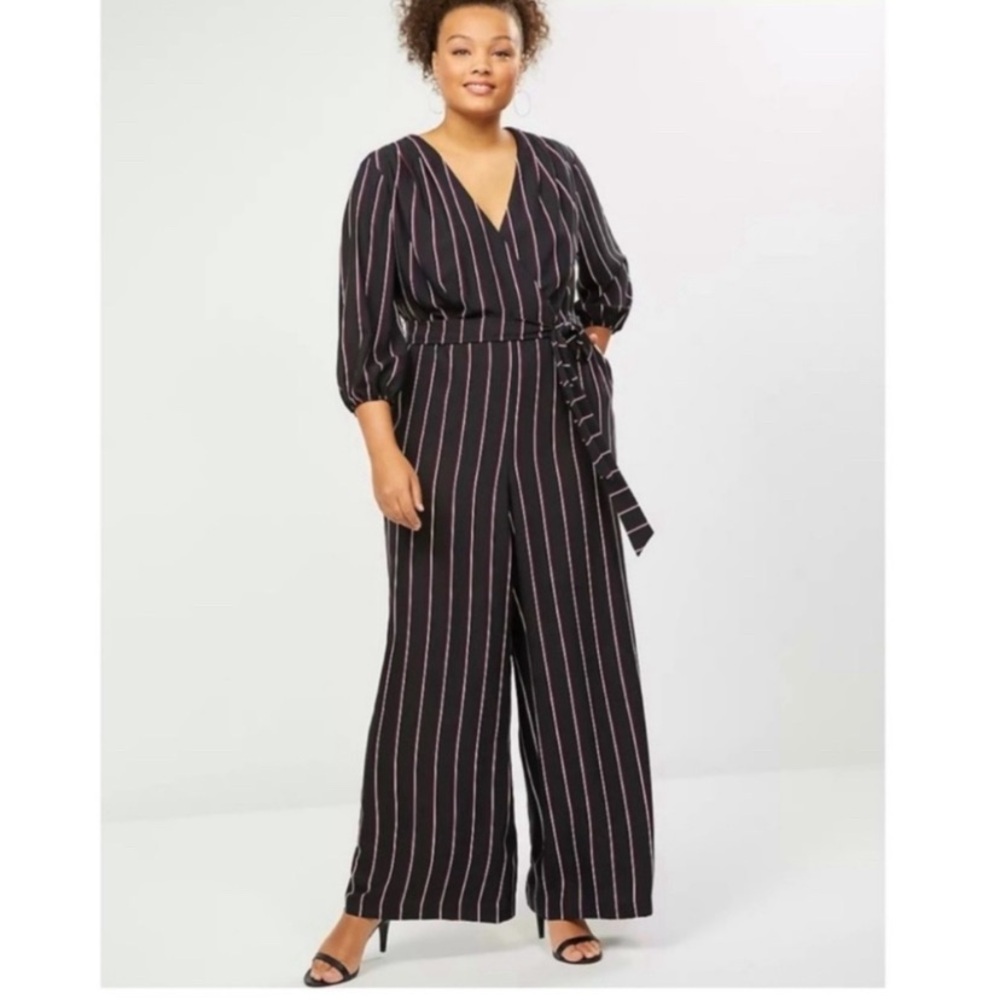 Lane Bryant striped jumpsuit size 24